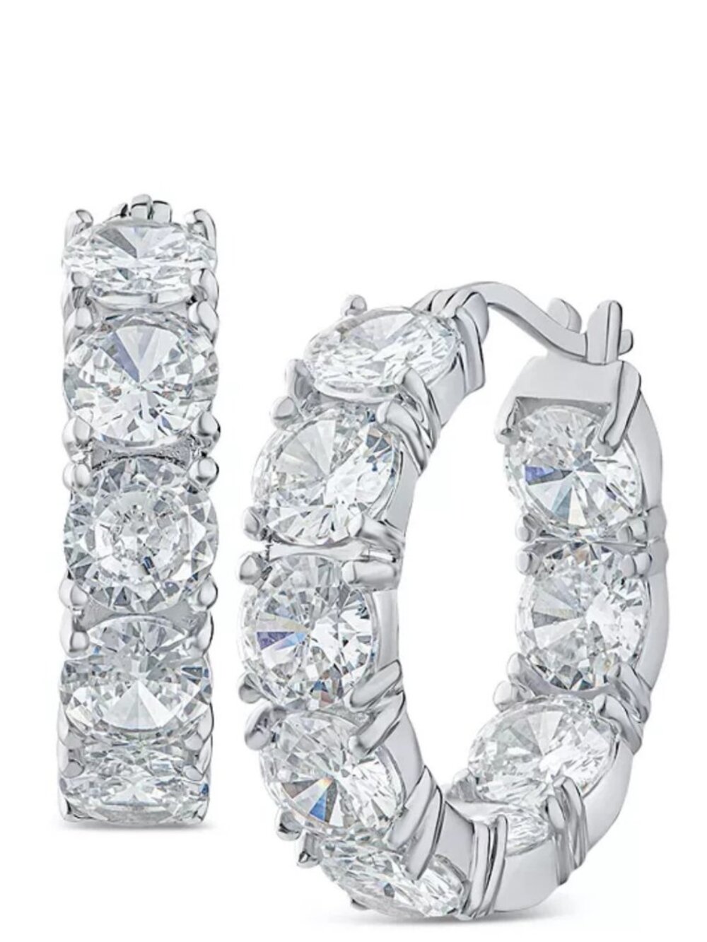 Cz by Kenneth Jay Lane Round Hoop Earrings